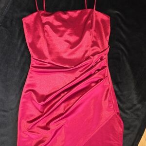 Elegant Red Satin Dress